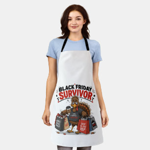 Tablier Survivant du vendredi noir Dinde Shopping Humour d
