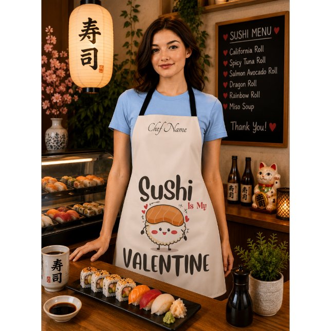 Tablier Sushi est mon Valentin  (Créateur téléchargé)