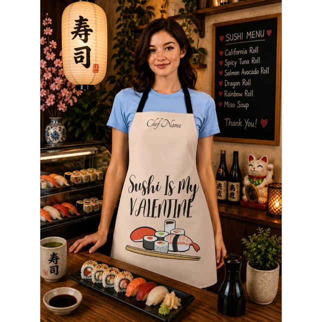 Tablier Sushi est mon Valentin , Sushi (Créateur téléchargé)