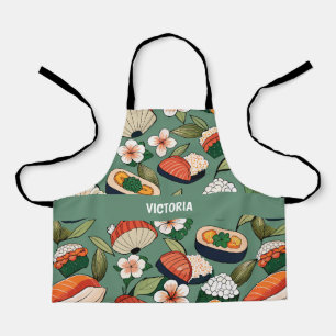 Tablier Sushi Floral Motif personnalisé