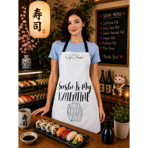 Tablier Sushi Is My Valentine , sushi