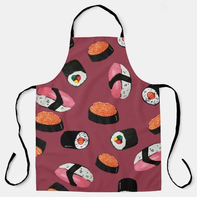 Tablier Sushi Onigiri Rolls : Illustration transparente (Recto)