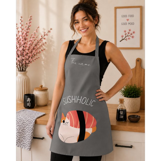 Tablier sushiholic, chat de sushi (Créateur téléchargé)