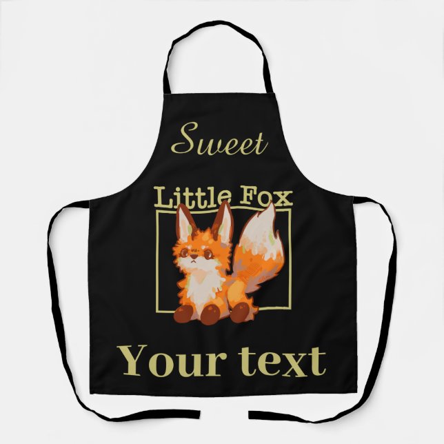 Tablier Sweet little Fox, renard, (Recto)