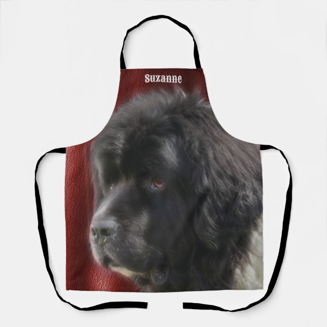 Tablier Sweet Newfoundland Dog Face Personnalisé (Recto)