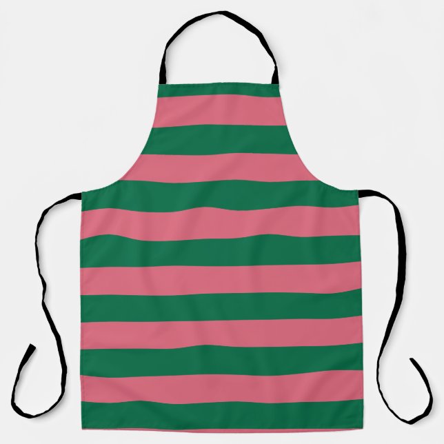 Tablier Sweetheart Rose Pickle Vert Rayure (Recto)