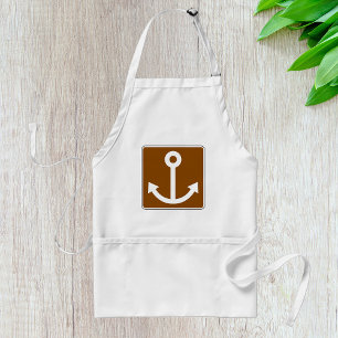 Tablier Symbole d'ancre nautique Panneau marron marina