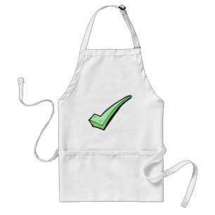 Tablier Symbole de coche de marque verte