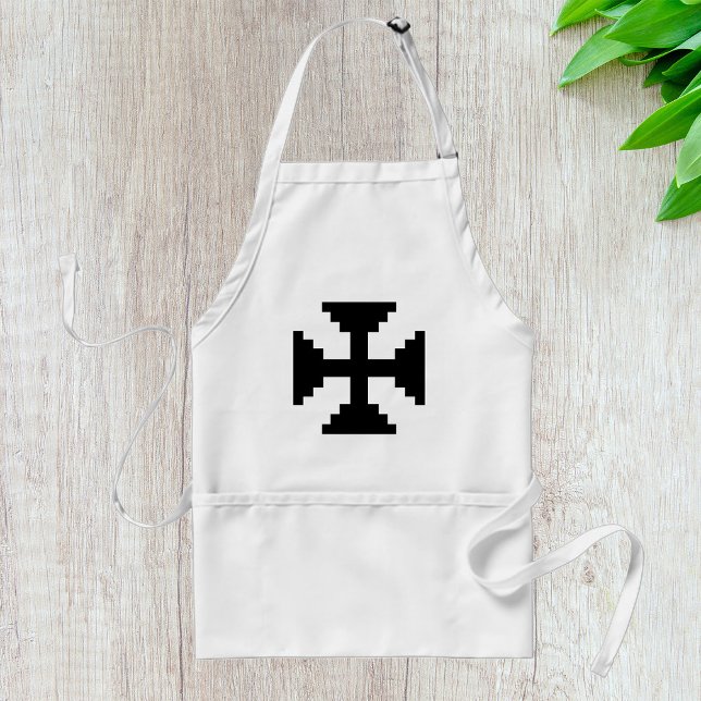 Tablier Symbole de croix noire en art pixelisé (Créateur téléchargé)