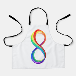 Tablier Symbole de l'infini arc-en-ciel stratifié
