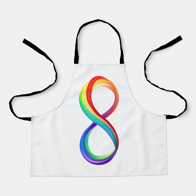 Tablier Symbole de l'infini arc-en-ciel stratifié (Recto)