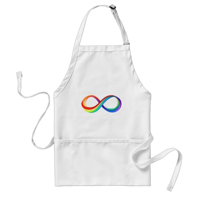 Tablier Symbole de l'infini arc-en-ciel superposé (Devant)