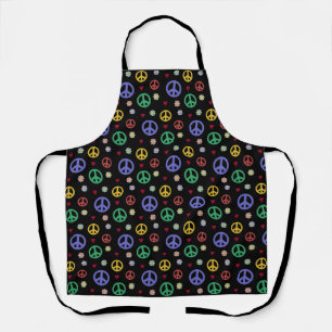 Tablier Symbole de paix, Fleurs & Coeurs