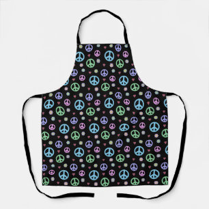 Tablier Symbole de paix, Fleurs & Coeurs