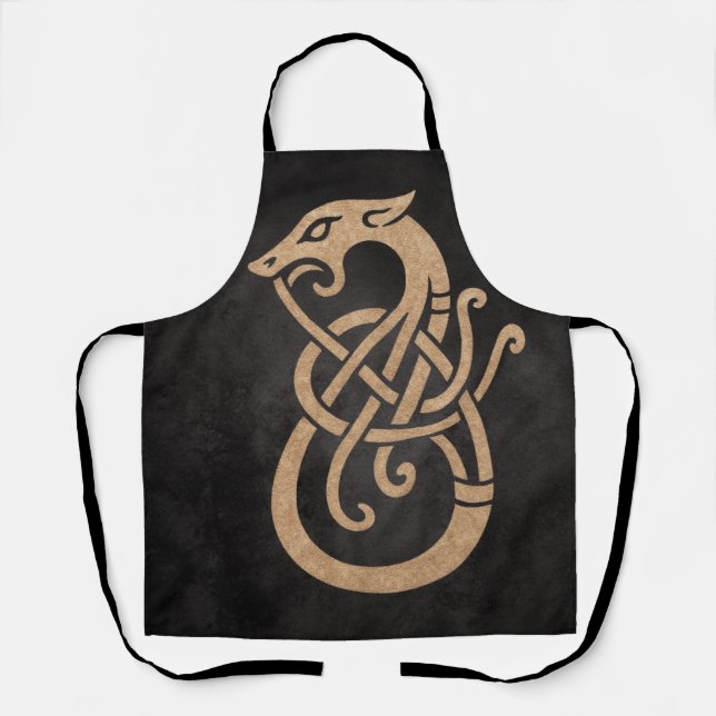 Tablier Symbole du nœud du serpent viking doré (Recto)