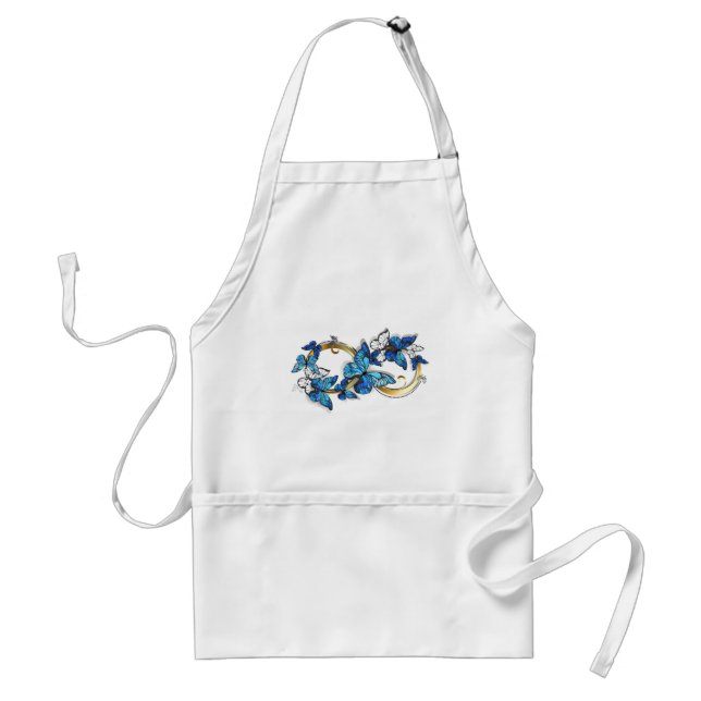 Tablier Symbole infini de papillons Morpho bleus (Devant)