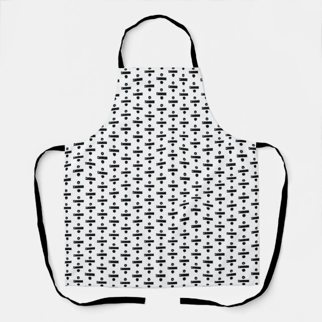 Tablier Symbole mathématique "Divide" noir et blanc Lino C (Recto)