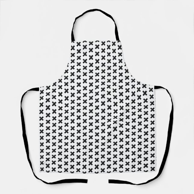 Tablier Symbole mathématique "Multiplier" noir et blanc Li (Recto)