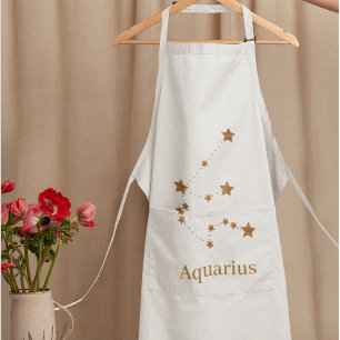 Tablier Symbole moderne Zodiac Gold Aquarius Air de l'él