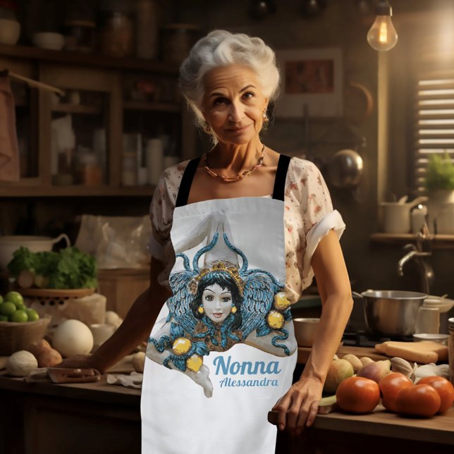 Tablier Symbole Nonna Apron Trinacria Sicilienne Trois Lég (Nonna Trinacria Sicilian Italian
Personalized Apron)