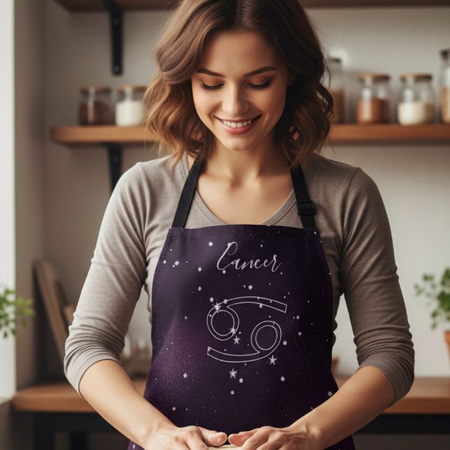 Tablier Symbole zodiaque du cancer pourpre Apron d'astrolo (Grab a groovy purple galaxy apron today!)