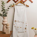 Tablier SYMBOLE Zodiaque Moderne Gemini Or | Air de l'élém<br><div class="desc">SYMBOLE Zodiaque Moderne Gemini Or | Air de l'élément</div>