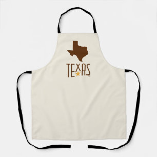 Tablier Symboles du Texas, Etat du Texas, brun
