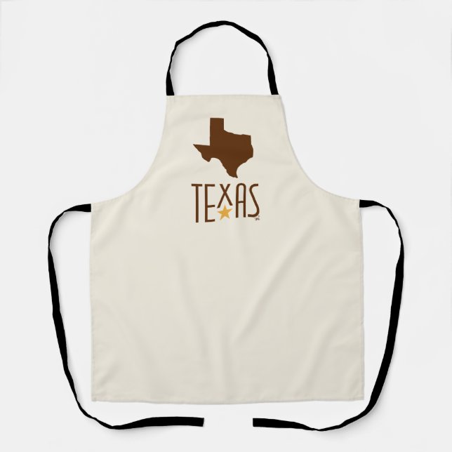 Tablier Symboles du Texas, État du Texas, marron (Recto)