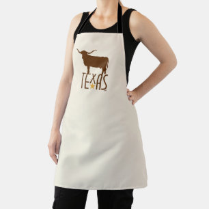 Tablier Symboles du Texas, Longhorn, brun