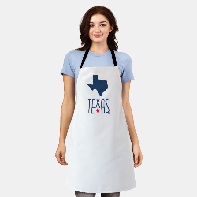 Tablier Symboles du Texas, Texas, bleu marine (Porté)