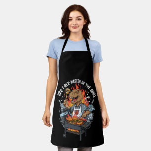 Tablier T-Rex BBQ drôle Maître du Grill Papa Dinosaure