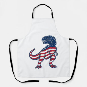 Tablier T-Rex patriotique Drapeau américain Design de dino