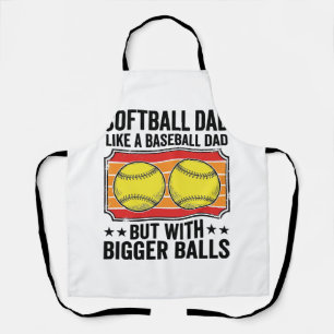 Tablier T-shirt avec gravure vintage Papa Softball Boules 