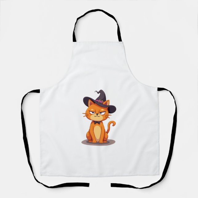 Tablier T-Shirt Chat Halloween Kitten Jack O Lantern Kitty (Recto)