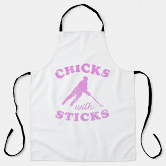 Tablier T-shirt chicks Ringette avec bâtons