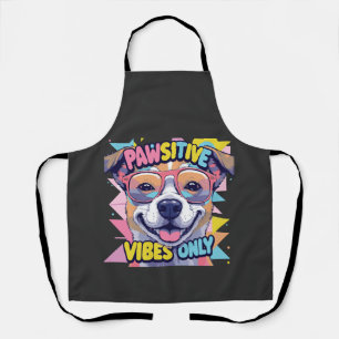 Tablier T-Shirt Chien Drôle Vibes Only � Chien Cool