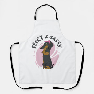 Tablier T-shirt classique court et sassy Dachshund (1)