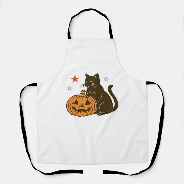 Tablier T-shirt classique éffrayant pour Halloween Kitty (Recto)