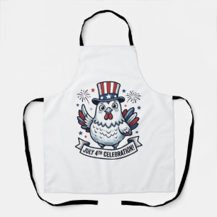 Tablier T-Shirt de célébration du 4 juillet Poulet patriot