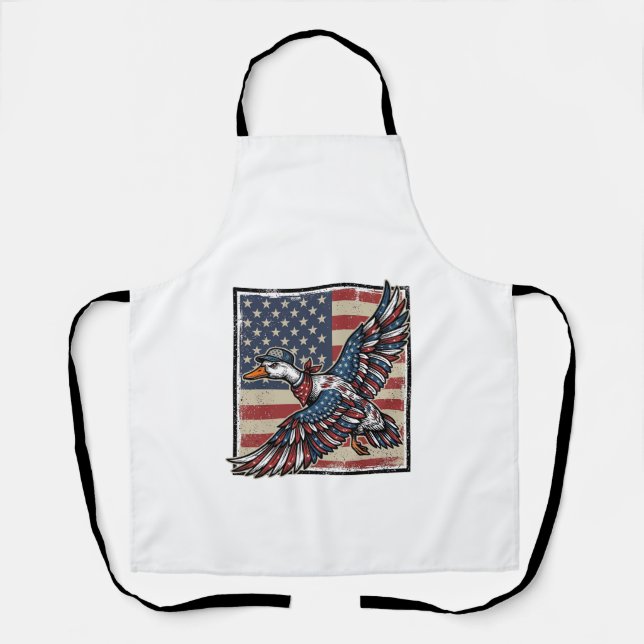 Tablier T-shirt de conception de canard volant patriotique (Recto)