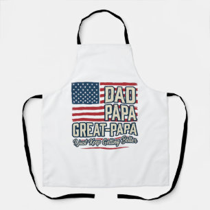 Tablier T-shirt de famille vintage patriotique Papa Grand-