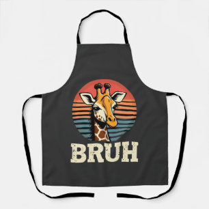 Tablier T-Shirt drôle d'animal girafe visage de meme festi