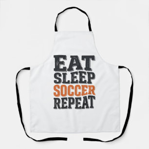 Tablier T-shirt Eat Sleep Football Repeat Typographie Vint