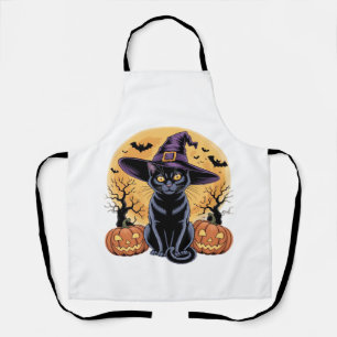 Tablier T-Shirt essentiel Chat Halloween Citrouille