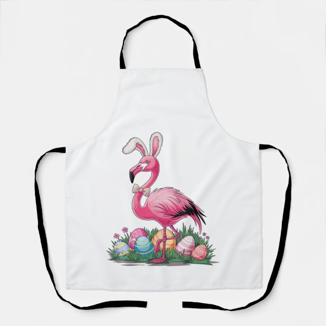 Tablier T-Shirt Flamant de Pâques (Recto)