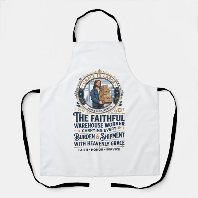 Tablier T-shirt graphique de logistique entrepôt de Jésus  (Recto)