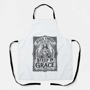 Tablier T-shirt graphique Jésus amateur de thé chrétien