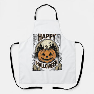 Tablier T-shirt Halloween Citrouille Cimetière Vintage Art