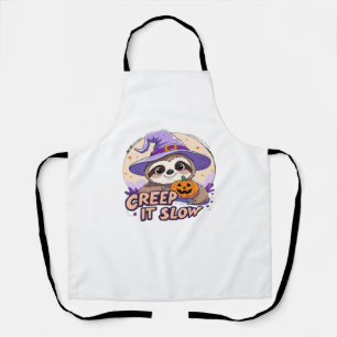 Tablier T-shirt Halloween de paresseux mignon � Drôle Cree
