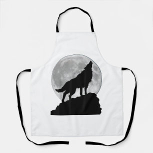 Tablier T Shirt Loup sous la lumière de la lune - Chien to